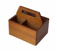 Sdlnklm Storage Organizer Wooden Organizer Box Desktop Storage Carrier Makeup Holder with Sturdy Handle Multi Section Fir Wood for Lip Products and Creams
