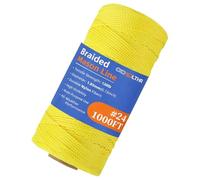 SDLTHR 1000ft #24 Braided Nylon Mason Line-100% High Strength Nylon String, Premium String-Masonry Hanging String for Landscape Ropes, Property Markers, Building String Maker Fluorescent Color, Yellow
