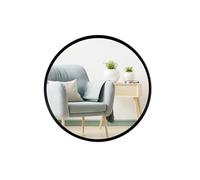 SDlumeiy 12-inch Aluminum Frame Modern Black Round Wall Mirror, Suitable for Decorative Small Metal Frame Round Mirrors in bathrooms, Living Rooms, entrances, and corridors(Black, 12x12)