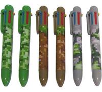 SDM 2 x 6 x Camouflage Pixel Design 6 Colour Pens Ideal Party Bag Fillers