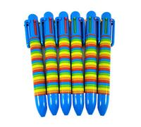 SDM 6 x Bright Rainbow 6 Biro Ink Colour Pens