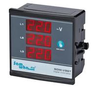SDM-V96T 3 * 380V+Neutral Digital Three Phase Voltmeter, Shows Phase Sequence, Slim Compact, LED Panel Meter