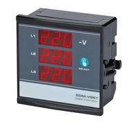SDM-V96T,V72T 3 * 380V+Neutral Digital Three Phase Voltmeter, Shows Phase Sequence, Slim Compact, LED Panel Meter(96 * 96MM_220-240V)