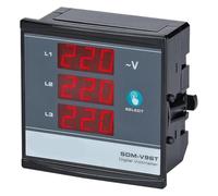 SDM-V96T,V72T 3 * 380V+Neutral Digital Three Phase Voltmeter, Shows Phase Sequence, Slim Compact, LED Panel Meter(96 * 96mm)
