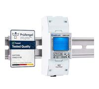 SDM210-DR Single-Phase Current Rate Monitor, kWh Energy Meter, kWh Electricity Consumption Meter, 100 Ampere kWh, DIN Rail Current Pulse Monitor, Digital LCD Backlight, MID Certified