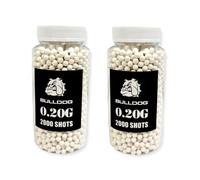 SDMAX 0.20g BB Pellets, Biodegradable Airsoft Bullets, High-Grade White Plastic Pellets for BB Gun, Shooting Firing Balls for Airsoft Gun (Pack of 2, 2000 Pellets each)