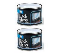 SDMAX 151 Coatings Pack Of 2 Hard Drying Black Gloss Non-Drip Paint - 180ml Tin, Interior and Exterior Use, Versatile Surface Adhesion,