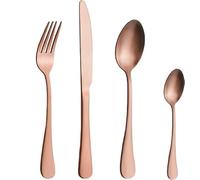 SDMAX 16 Piece Cutlery Set, Service for 4, Stainless Steel Flatware Set, Knife, Fork, Spoon, Ergonomic Handle, Dishwasher Safe, Suitable for Home and Restaurant, Rose Gold