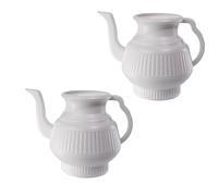 SDMAX 2x Plastic Watering Can, Long Curved Spout, Ergonomic Comfortable Handle, Durable Construction, Portable And Lightweight, Indoor & Outdoor Use, 2.25 litres (White)