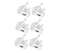SDMAX 3 Pin USB Charger Adapter, Wall Mount Design, Modern And Sl esign, Fast Charging, Compact And Portable, Ultrasonic Stamping Process, Universal Compatibility, White (6Pcs)