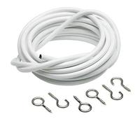 SDMAX 4m White Window Net Curtain Wire Voiles Cord Cable With Free Hooks & Eyes, Easy Installation Method, Versatile Use, Durable Build, Home Accessories
