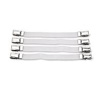 SDMAX 4X Bed Sheet Holders Elastic Fasteners Grippers Braces Metal Clips Sheet Mattress Corner Straps Ideal For Ironing Board Covers,White