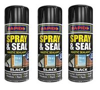 SDMAX Black Spray And Seal Leak Fix Stop, Sealant Instant Waterproof Gutter Roof Pipe, Superior Long-Lasting Seals, Seal Fix Waterproof Mastic Sealant Pack of 3-300ml