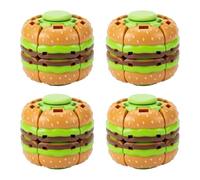 SDMAX Burger Cube Puzzle Toy, Creative Magic Cube Brain Teaser, 3D Rotating Spinner, Stress Relief & Sensory Decompression, Eye Catching Food Design, Brain-Boosting Educational Toy (4PCS)
