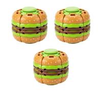 SDMAX Burger Cube Puzzle Toy, Creative Magic Cube Brain Teaser, 3D Rotating Spinner, Stress Relief & Sensory Decompression, Eye Catching Food Design, Brain-Boosting Educational Toy (3PCS)