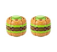 SDMAX Burger Cube Puzzle Toy, Creative Magic Cube Brain Teaser, 3D Rotating Spinner, Stress Relief & Sensory Decompression, Eye Catching Food Design, Brain-Boosting Educational Toy (2PCS)