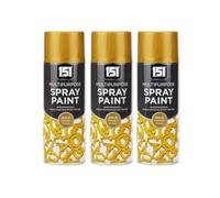 SDMAX Gold Metallic Spray Paint For Wood, Plastic And Metal, Non-Cracking, Fast Drying, Durable Construction, Portable And Lightweight, Metallic Finish, Multipurpose Use, 400ml (3pcs)