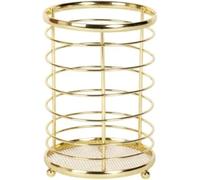 SDMAX Gold Round Cutlery & Utensil Holder, Durable Stainless Steel Construction, Mesh Bottom Design, Easy To Clean, Modern Design, Portable And Lightweight, 17cm