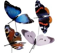 SDMAX Green Jem Garden Pack Of 4 Butterflies On Sticks, Design For Home, Garden, Patio, Yard Fence, Porch Tree, Vibrant And Exquisite, Versatile Use