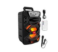 SDMAX Karaoke Bluetooth Speaker,1500 mAh Battery, Micro USB Charger, Super Bass, Built-In Karaoke Tracks, Colourful LED Light, Multiple Play Modes, Compact & Portable