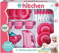 SDMAX Kitchen Pretend Play Tea Set For Girls Kids Children's Breakfast Cup Plates Toy 16 Pcs Food Kettle Toy Set, For Boy’s Girls, Pretend To Play Age 3 Years