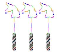SDMAX LED Neon Rainbow Unicorn Wand, Bright Multicolour Glow, Battery Operated, Light Up Toy, Promote Motor Skills, Perfect For Parties, Festivals, Birthdays (3PCS)