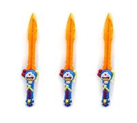 SDMAX Light Up Sword, Cartoon Character, Eye Catching Theme, LED Glow Lights & Sounds, Vibrant Colour, Battery Operated, Promote Motor Skills, (3 Pcs)