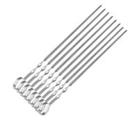 SDMAX Long Barbecue BBQ Skewers Kebab Skewers Set: 2, 4, 6, 8, 12 Flat Reusable Metal Skewer Sticks for BBQ, Cocktail, and Party Essentials - Each Approximately 60cm (Pack of 8)