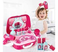 SDMAX Makeup Set Toy for Girls Role Play Jewellry Kit for Girls Toy Set Children Role Play Make Up with Cosmetic Bag, Nail Polish, Birthday Gift for 3 Years Old Toddlers Girls