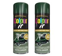 SDMAX NATO Green Aerosol Spray Paint, Quick Drying, Matte And Durable Finish, Bright Colour, Smooth Coating, Easy To Use, Portable, Interior And Exterior Use, 400ml (2PCS)