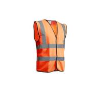 SDMAX Orange Hi-Viz Vest Waistcoat, Breathable Fabric, High Visibility, Ideal For Mechanical, Warehouse, Construction, Transportation, Outdoor Activities, Neon Colour (1PCS, XL)