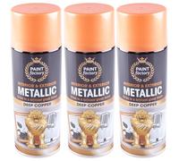 SDMAX Paint Factory Copper Metallic All-Purpose Paint, Rich Shimmering Finish for Home Décor, Furniture, Metal, Wood & Craft Projects, Long-Lasting Indoor & Outdoor Paint (3PCS)