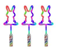 SDMAX Rabbit LED Magical Wand For Kids, Battery Operated, Long Lasting Fun, Vibrant Neon Rainbow Colour, Light Up Toy, Perfect For Parties, Festivals & Gifts (3PCS)