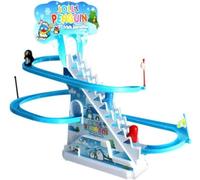 SDMAX Race and Slide Penguins with Music,Lovely Penguins Slide Toy,Penguin Race Game, Climbing Penguin Cartoon Racetrack Set, Penguin Race Game
