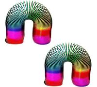 SDMAX Rainbow Magic Spring, Slinky Spring Coil for Kids, Expandable Fidget Toy, Funny Stretching and Bouncing Toy (2X15CM)