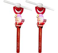 SDMAX Santa Adjustable Rotating Glowing Stick - 2 PCS, Children's Rotating Pinwheel Projection Wand with Flashing Swivel LED Light, Spinning Windmill Toy, Ideal for Outdoor Entertainment
