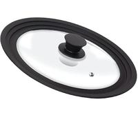 SDMAX Silicone Universal Lid for Pots, Pans, and Skillets, Universal Glass Lid with Heat Resistant Silicone Rim and tempered Glass, Replacement Frying Pan Cover (20-24CM)
