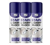 SDMAX Stain & Damp Block Spray, White Satin Finish, Durable And Waterproof, Non Cracking, Quick Drying, Easy To Use, Ideal For Covering Rust, Mould, And Damage, 400ml (3PCS)