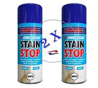 SDMAX Stain Stop One Coat Spray Blocker Aerosol Damp Mould Prevention Paint White, Versatile Coverage, Stain Prevention, Easy To Use, Pack of 2, 400ML