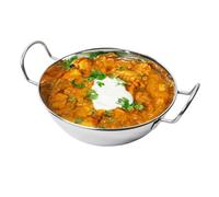 SDMAX Stainless Steel Balti Kadai, Ideal for Daily Use, Curry, Food Serving Bowl Table Dishes, Modern Design, Side Handle, Dishwasher Safe, Durable, Easy to Fill (17cm)