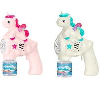 SDMAX Unicorn Bubble Blaster, Eye Catching Theme, Vibrant Rainbow Colours, 10 Holes Launcher, Battery Operated, Flashing LED Light, Indoor And Outdoor Fun, Random Colour