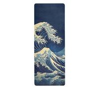 SDMKA Japanese Waves Yoga Mat for Women Men 71" x 26" Non Slip Exercise & Fitness Mat 1mm Thick Workout Mat for Yoga, Pilates, Come with Storage Bag