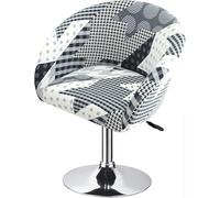 SDNAM Bar Counter Stool Chair Covers with Back and Arms Set of 4/2/1 Stretch, Pub Swivel Curved Kitchen Barstool Chair Cover Curved Back Bar Stool Slipcovers with Arms(H20,1PC)