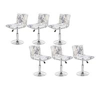 SDNAM Bar Stool Covers Barstool Chair Slipcovers Covers 2/4 Pack Stretch Slipcover Pattern for Short Swivel Dining Chair-Counter Height Side Chairs (Color : #19, Size : 6PCS)