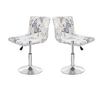 SDNAM Bar Stool Covers Barstool Chair Slipcovers Covers 2/4 Pack Stretch Slipcover Pattern for Short Swivel Dining Chair-Counter Height Side Chairs (Color : #19, Size : 2PCS)