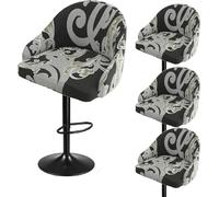 SDNAM Pub Bar Counter Stool Chair Covers with Back and Arms Set of 4/2/1 Stretch, Swivel Curved Kitchen Barstool Chair Cover Curved Back Bar Stool Slipcovers with Arms(H13,4PCS)