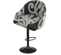 SDNAM Pub Bar Counter Stool Chair Covers with Back and Arms Set of 4/2/1 Stretch, Swivel Curved Kitchen Barstool Chair Cover Curved Back Bar Stool Slipcovers with Arms(H13,1PC)