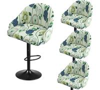 SDNAM Pub Bar Counter Stool Chair Covers with Back and Arms Set of 4/2/1 Stretch, Swivel Curved Kitchen Barstool Chair Cover Curved Back Bar Stool Slipcovers with Arms(H4,4PCS)