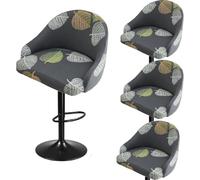 SDNAM Pub Bar Counter Stool Chair Covers with Back and Arms Set of 4/2/1 Stretch, Swivel Curved Kitchen Barstool Chair Cover Curved Back Bar Stool Slipcovers with Arms(H5,4PCS)