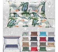 SDNAM Swing Cushion Replacement with Backrest,Outdoor Porch Waterproof Bench Cushion with Ties 2-3 Seater Washable Bench Cushions for Outdoor Patio Porch Swing Cushions(@1,120X100CM/47X39IN)
